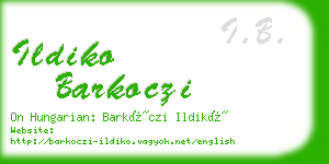 ildiko barkoczi business card